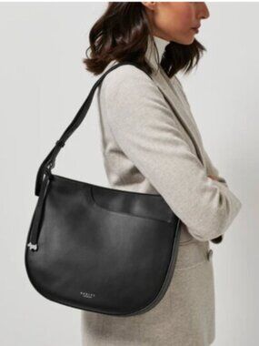 NWT - RADLEY LONDON Black Pockets Expanded Large Ziptop Shoulder Bag (H1751001)